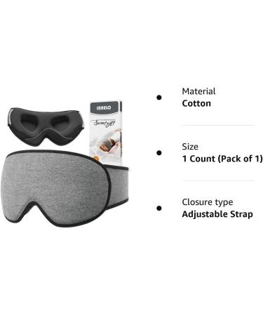 INNELO Cotton Sleep Eye Mask | Ultra Soft & Breathable | Adjustable Strap | Comfortable for Men, Women, Kids | Travel, Nap, Shift Work - Buy Online on GoSupps.com