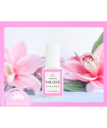 ProBond 8ml Nail Glue Extra Strong Bonding Glue Brush On Nail Glue for Acrylic Nail Tips False Nails Broken Nails False Toenails Press On Nail Art - Quick Dry Clear Anti Fungal Bottle Brush - Buy Online on GoSupps.com
