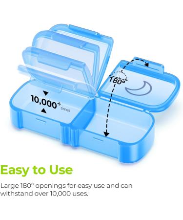 AUVON Weekly Pill Organizer AM PM - Moisture-Proof 7 Day Portable Pill Box for Vitamins & Medication - Buy Online on GoSupps.com
