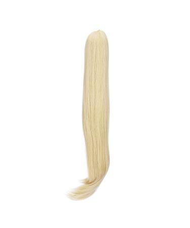Curly Clip-In Ponytail Extensions - 55 cm Wavy Synthetic Hair for Women | Golden Mix Bleached Blonde Braid - Buy Online on GoSupps.com