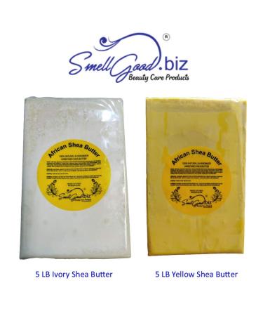 SmellGood Yellow Raw Unrefined Ghana Africa Pure Shea Butter 5 Pounds - 80 Ounce - Buy Online on GoSupps.com