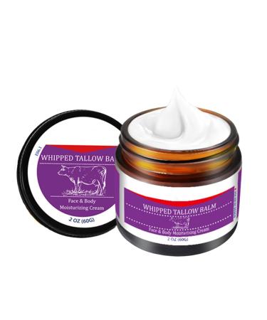 Tallow Face Cream - Moisturiser Face Women - Beef Tallow Face Moisturisers - Beef Tallow Skin Care - Deep Nourish Face Cream - 100% Organic Beef Tallow & Cold Pressed Sweet Almond Oil