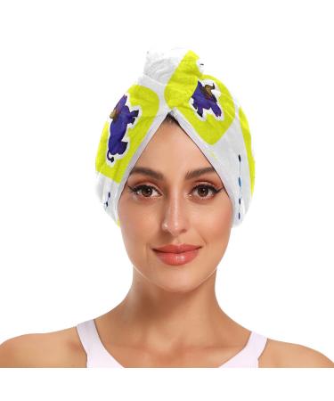 Constellation Taurus Hair Towel 2 Pack Super Absorbent Hair Drying Towel Quick Dry Hair Turbans Head Towel with Button Twisty Wrap for Women Girls