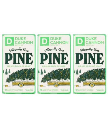 Duke Cannon Supply Co. Big Ass Brick of Soap Bar for Men Holiday Edition Illegally Cut Pine (Fresh Split Pine Scent) Multi-Pack- Superior Grade Extra Large Paraben-free Cruelty-Free 10 oz (3 Pack) Fresh Split Pine 10...