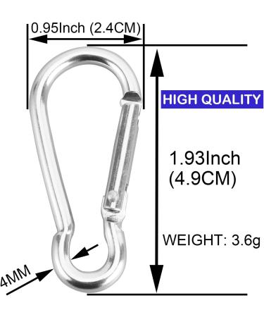 100 Mini Aluminum Carabiner Clips - D-Shaped Key Rings for Home & Hiking - Bulk Silver Keychains - Buy Online on GoSupps.com