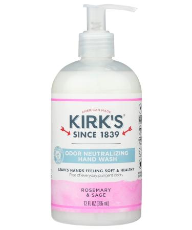 Kirk's Liquid Hand Soap Odor Neutralizing Rosemary and Sage Non GMO Natural Formula Free of Sulfates Parabens Free 12 Fluid Ounce (Pack of 1)