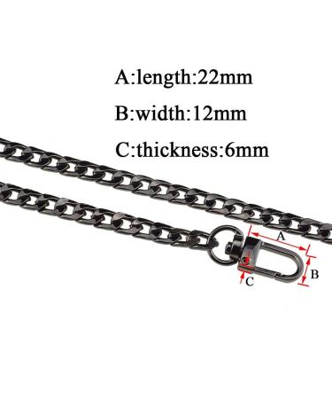 HAHIYO Mini Pochette Purse Chain Strap Slim Wide 7mm for LV Length 7.9 Inches Extra Thick 2.6mm Shiny Black for Handbag Wallet Clutch Comfortable Flat Metal Strap 1 Pack Black 7.9 Inches Length - Buy Online on GoSupps.com