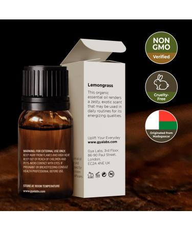 Gya Labs Organic Lemongrass Essential Oil - 10ml for Diffuser, Hair & Skin - Buy Online on GoSupps.com