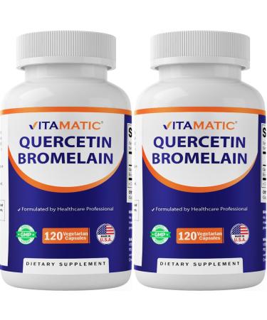 Vitamatic Quercetin with Bromelain 120 Vegetarian Capsules - 2 Pack