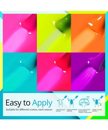 UR SUGAR Glow in the Dark Gel Nail Polish Set - Neon Fluorescent Colors for Party Nails | Soak Off UV Kit - Buy Online on GoSupps.com