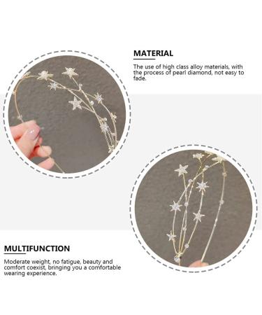 FRCOLOR Alloy Rhinestone Star Headband - Crystal Tiara Headband for Girls and Women in Golden - Buy Online on GoSupps.com