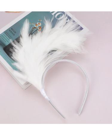 MWOOT 1920s Feathered Fascinator Vintage Feather Headband White Feather Headpiece Headwear Accessories for Carnival Masquerade Ball Venetian Prom Costume Accessories Decor - Buy Online on GoSupps.com