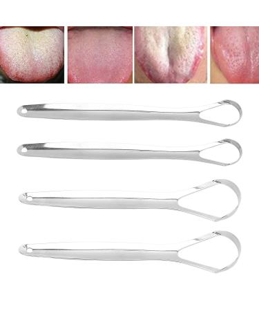 Stainless Steel Adult Tongue Scraper Set - Portable Reusable Fresh Breath Cleaner (2pcs, S) - Buy Online on GoSupps.com