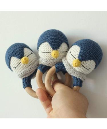 Buy Yuanshenortey Baby Wooden Teether Ring & Crochet Rattle | Safe Infant Chewing & Teething Toy - Shop Worldwide - Buy Online on GoSupps.com