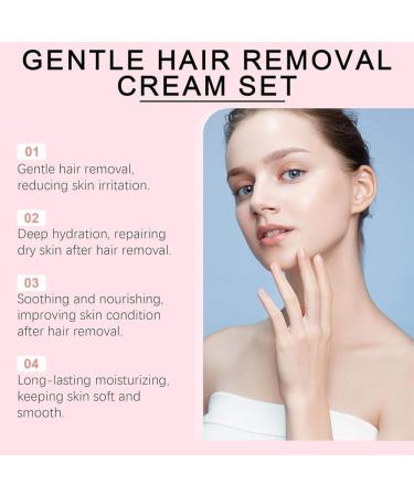 Auures Hair Removal Cream Kit Painless Auures Facial Hair Removal Cream Facial Hair Removal For Women With Scraper Suitable for all skin types(2 Set) - Buy Online on GoSupps.com
