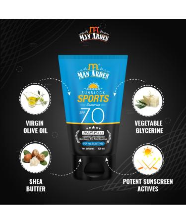 Buy Sun Block Sports Sunscreen SPF 70 - Non-Greasy UVA/UVB Protection for All Skin Types - Water Resistant - 100ml - Fast International Shipping - Buy Online on GoSupps.com