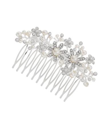 FRCOLOR Hair Accessory for Women Hair Jewels for Women Bridal Hair Clip Bride Hair Clip Pearl Hair Pin Women's Hair Clips Pearl Hair Clip Flower Hair Comb Makeup Earth Tones Miss