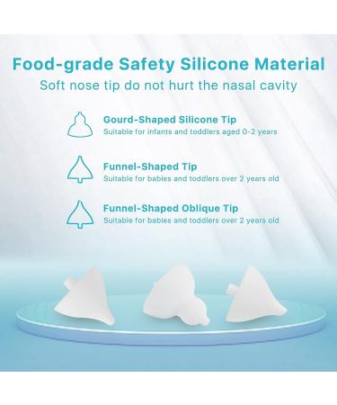 NZBOMU Baby Nasal Aspirator - Electric Nose Suction with 3 Silicone Tips | Rechargeable, 5 Levels of Suction, Music & Light - Buy Online on GoSupps.com
