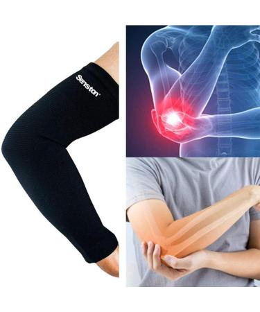 Senston Arm Support Sleeve - Compression for Tendonitis and Arthritis - Unisex Sports Brace for Breathy Comfort - Black - Buy Online on GoSupps.com