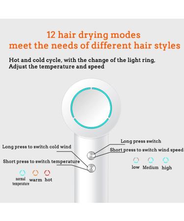 EEYZD Hair Dryer Adjustable Temperature with Diffuser Hair Dryer Wall-Mounted High-Power Magnetic Suction Ion Hair Dryer Black - Buy Online on GoSupps.com