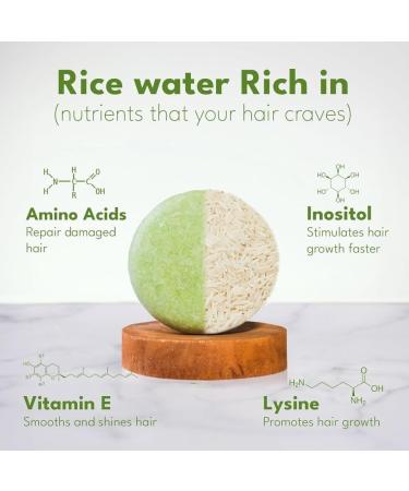 Shampoo Bars and Conditioner Set 3 - Rice Water & Coconut - Nourish & Moisturize Hair - Sulfate & Silicone Free - Solid Soap Easy for Travel (Rice Water) - Buy Online on GoSupps.com