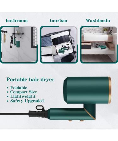1800W Professional Ionic Hair Dryer with Diffuser and Nozzles - Fast Drying Compact Portable Green Hair Dryer - Buy Online on GoSupps.com