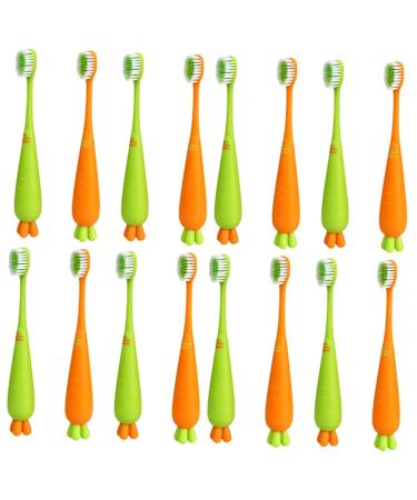 Minkissy 16 STK Carrow Toothbrush Children's toothbrush for everyday use toddler hair brushes tooth cleaning tools toddler toothbrush mouth travel caricature contour brush tpr