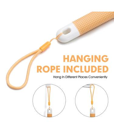 Backski Body Scrubber Anti Slip for Shower Brush Long Handle with Stiff and Soft Bristles - Orange - Buy Online on GoSupps.com