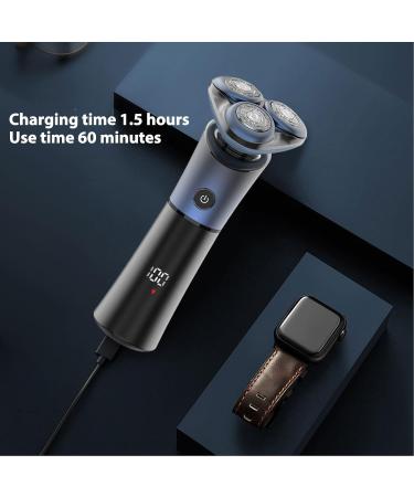 Rotating Beard Trimmer Electric 3 Heads Full Body Wash Efficient Cleaning Fit Face Curve Charging & Lock - Buy Online on GoSupps.com