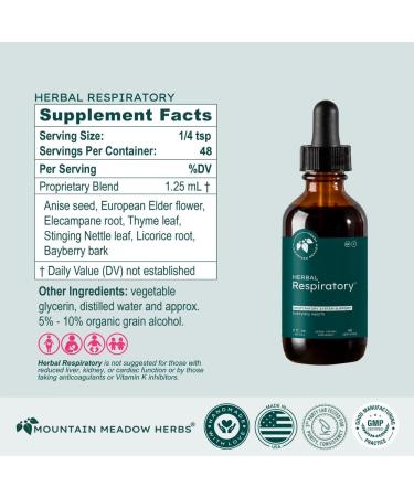 Mountain Meadow Herbs Herbal Respiratory Provides Lung Support to Open Restricted Airways for a Healthy Respiratory System - 2 oz 2 Fl Oz (Pack of 1) - Buy Online on GoSupps.com
