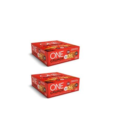 ONE Crunch Protein Bars Gluten Free Protein Bars with 12g Protein and 1g Sugar - Peanut Butter Chocolate Chip - 16.92 Oz - Pack of 2 - Buy Online on GoSupps.com