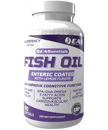 Experimental and Applied Sciences High Potency Fish Oil | EPA + DHA Omega-3s Fatty Acids for Heart & Brain Health | Gluten Free, Non GMO | Enteric Coated with Lemon Flavor | 90 Softgels