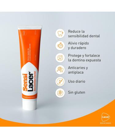  Lacer SensiLACER Toothpaste 75 ml Pack of 2 Desensitizing Action Fast and Prolonged Effect Reduces Tooth Sensitivity Low Abrasivity Index - Buy Online on GoSupps.com