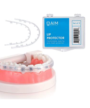 AIM DENTAL SUPPLY Lip Protector for Braces Orthodontic & Dental Pain-Relief Comfort Lip Shield Mouth Guard Custom FIT Brace Covers by AIM DENTAL SUPPLY Dental Supply 2.0 Count