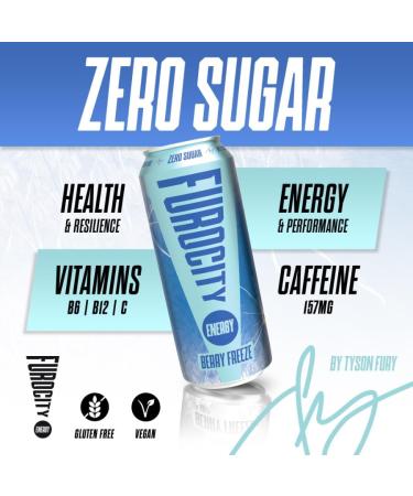 FUROCITY Sugar Free Energy Drink - Berry Freeze - Pack of 12 - 500ml - Buy Online on GoSupps.com
