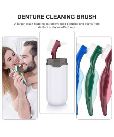 Portable Double-Sided Tool Cleaner Brush for False Teeth - 3pcs Set | Effective Cleaning for Dentures - Buy Online on GoSupps.com