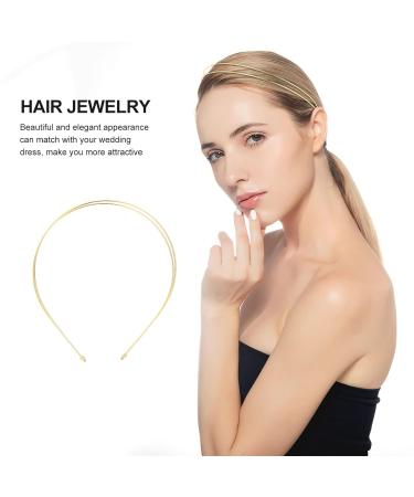 Minkissy 4-Pack Metal Double Terris Elastic Hair Bands - Gold Double Thin Hair Accessories for Women & Girls | Perfect for Weddings & DIY Crafts - Buy Online on GoSupps.com