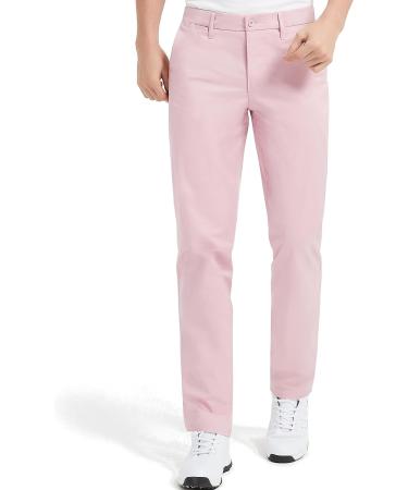 Lesmart Men's Pink Golf Pants - Expandable Waistband, Stretch, Breathable - 46W x 33L - Buy Online on GoSupps.com