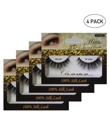Buy Miss Lashes 3D Volume Silk Eyelash Extensions (M Wispy) - 4 Packs for Stunning Looks | International Shipping Available - Buy Online on GoSupps.com