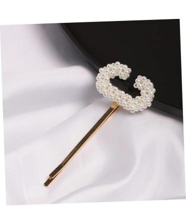 BIUDECO 1pc Metal Snaps Teen Girl Hair Accessories Hair Pieces for Women Letter Barrettes Pins Word Pearl Bobby Pins Girl Hair Clip Issue Card Hairpin Button Alphabet Hairpin Pearl Hairpin Size 4 Golden - Buy Online on GoSupps.com