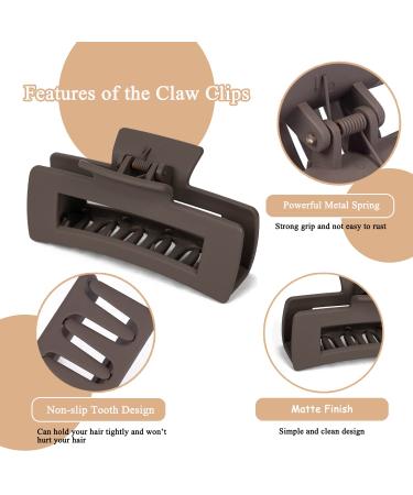 6Pcs Medium Hair Claw Clips for Thick Thin Fine Long Hair Large Cute Neutral Matte Non Slip Hair Clips Strong Hold for Women Girls(6 Pack) 6PCS Mixed - A - Buy Online on GoSupps.com