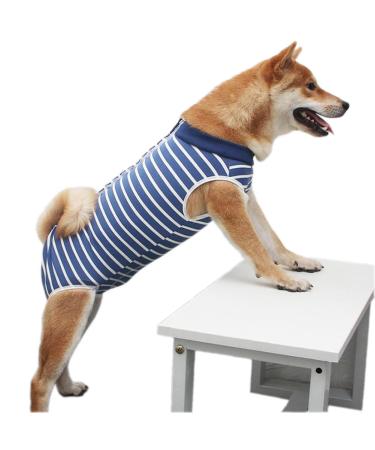 Dog Surgery Recovery Suit Medical Pet Shirt After Surgery Dog Cat Recovery Onesie (L Stripe) L Stripe