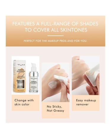 TLM Color Changing Foundation Makeup Concealer Cream for Warm Skin Tone - Moisturizing Liquid Cover for Women and Girls (1pcs) - Buy Online on GoSupps.com