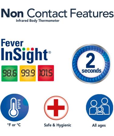 Vicks Non-Contact Infrared Thermometer - Touchless and Fast Forehead, Food, and Bath Thermometer for Adults, Babies, Toddlers, and Kids - Clinically Proven Accuracy - Buy Online on GoSupps.com