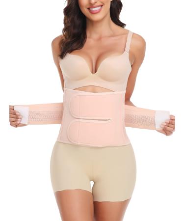 KIWI RATA Postpartum Belly Band Postpartum Belly Support Recovery Wrap Recovery Belly/Waist Belt C Section Postpartum Belly Wrap Abdominal Binder After Birth Brace Slimming Girdles Large Skin Color