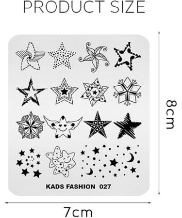 KADS Star Pattern Nail Art Stamping Plate - Manicure Print Image Template FA027 - Buy Online on GoSupps.com