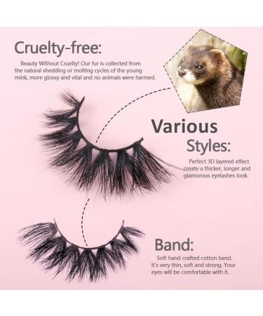 U-Hotmi Mink Lashes 15-20mm Fluffy 5D Eyelashes Wholesale - 10 Styles, Natural Look, Pack of 10 Pairs - Buy Online on GoSupps.com