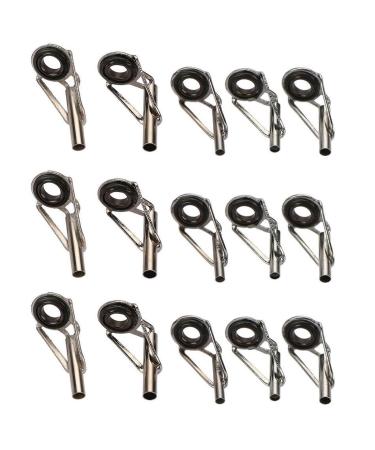 AAED 15pcs 6 Sizes 1.8/2.2/2.2/2.4/2.6MM Fishing Rod Repair Set Tip Ring Pole Rod Tip Tops Replacement Kit for Fishing Rod Tips