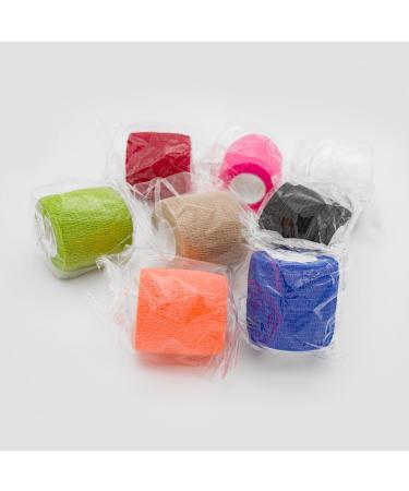 Qigui 8 Rolls Self-Adhering Cohesive Bandage - Elastic Bandage for Fingers Hands Toes and Feet (5cm x 4.5m) - Orange - International Shipping Available - Buy Online on GoSupps.com