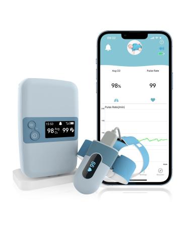 Baby Sleep Monitor S2, Tracks Heart Rate, Movement and Average Oxygen Level, with Bluetooth and Free APP & Real-time Base Station, Wearable Foot Monitor for Baby Care, Fits Babies 0 to 3 Years Old.